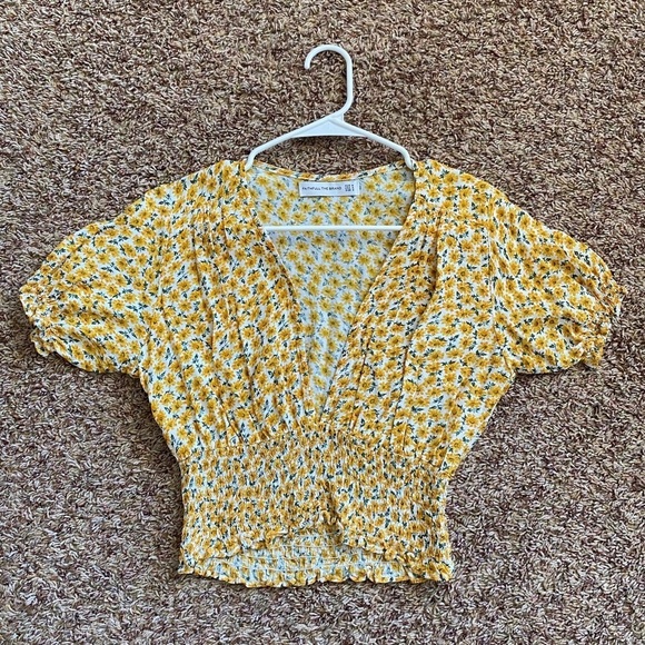 Faithfull the Brand sunflower puff sleeve crop top - Picture 2 of 4